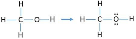 mark lone pairs on atoms in methanol